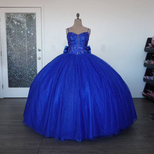Blue sparkly quinceanera dress