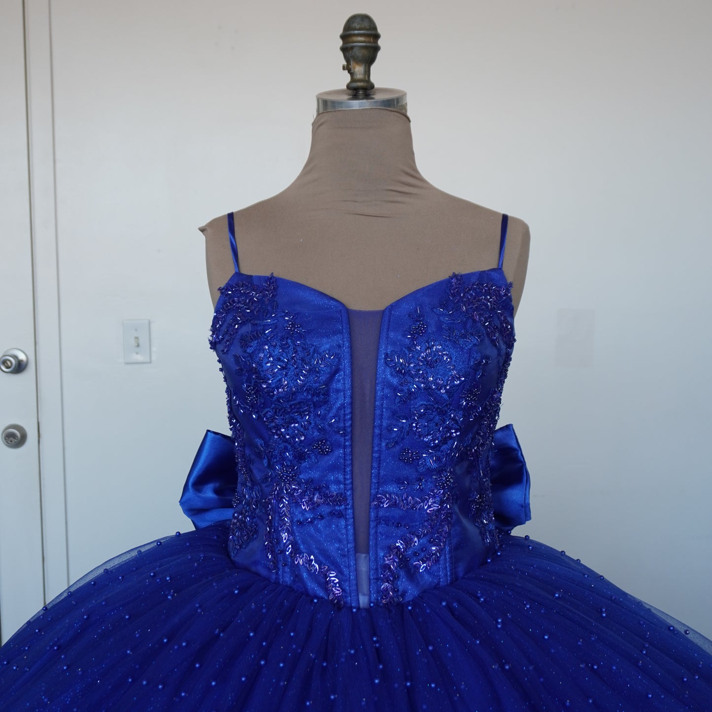 Blue sparkly quinceanera dress
