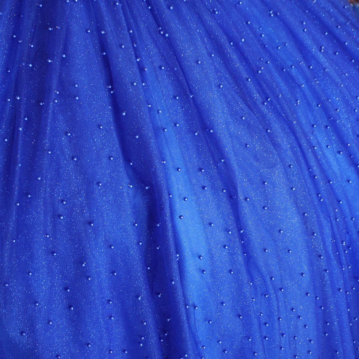 Blue sparkly quinceanera dress