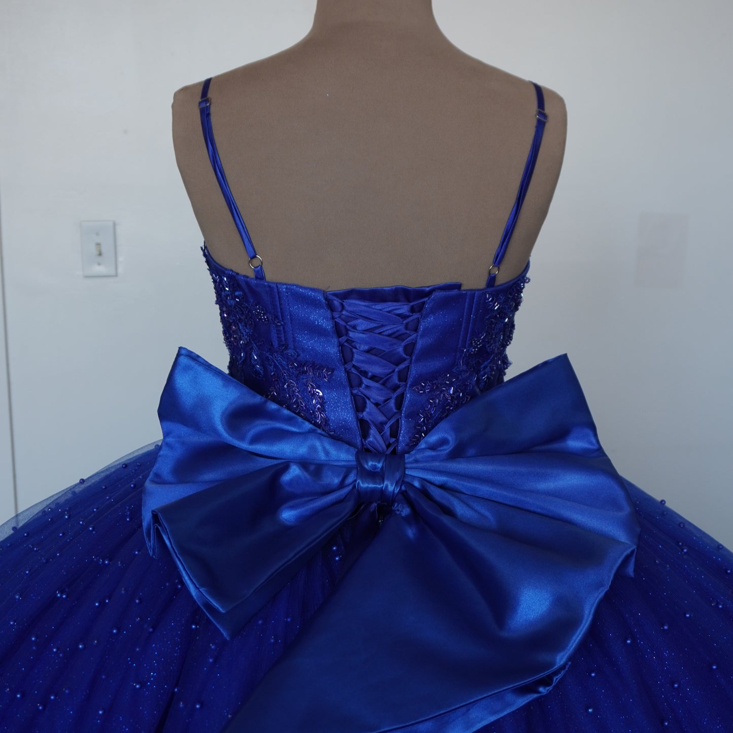 Blue sparkly quinceanera dress
