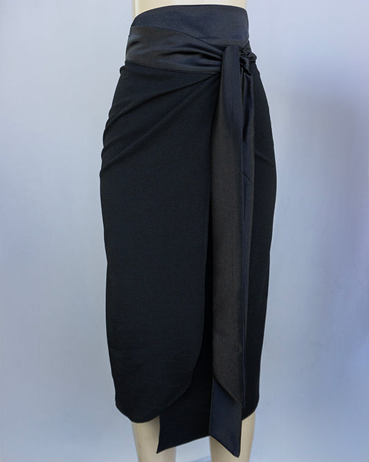 Side Tie Wrap Maxi Skirt