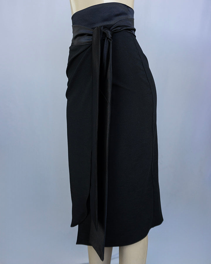 Side Tie Wrap Maxi Skirt