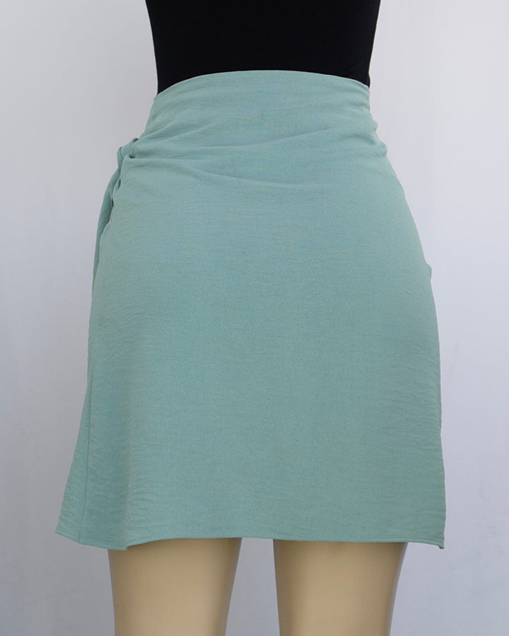 High Waist Side Tie Wrap Skirt