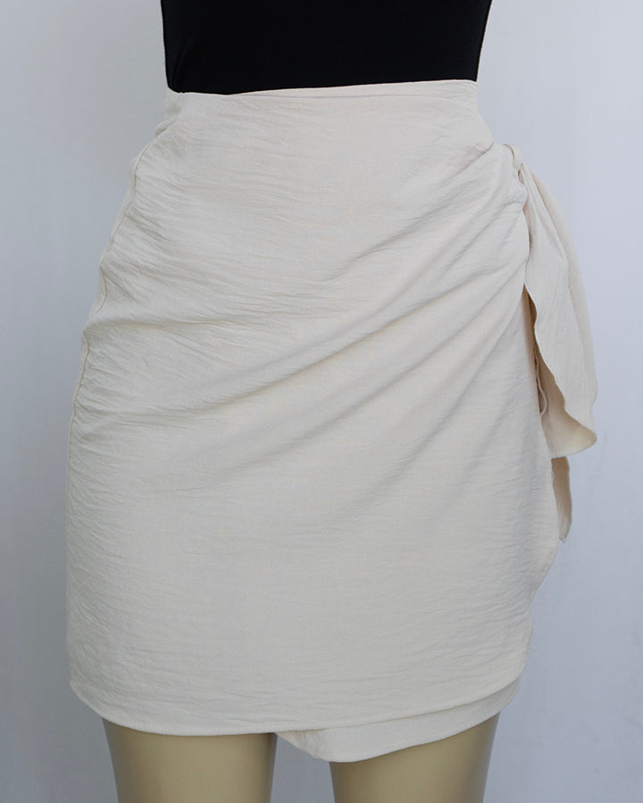 High Waist Side Tie Wrap Skirt