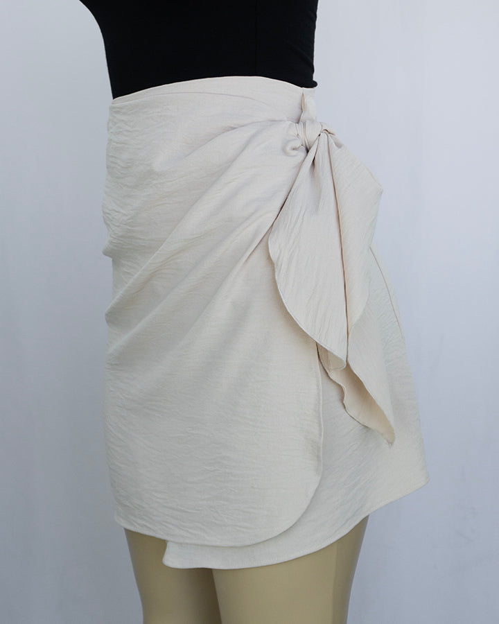 High Waist Side Tie Wrap Skirt