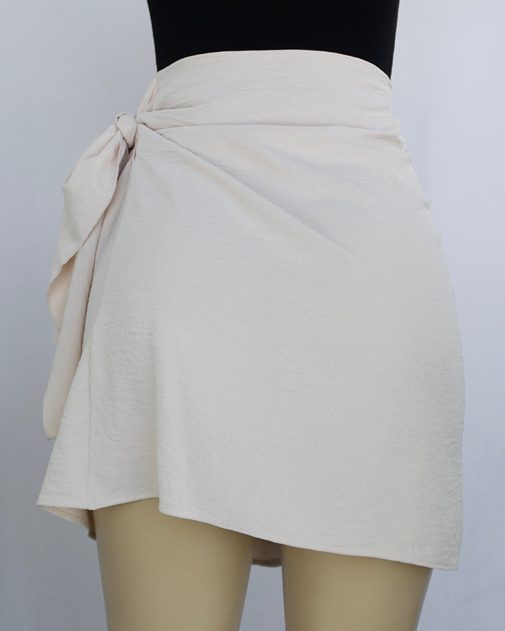 High Waist Side Tie Wrap Skirt