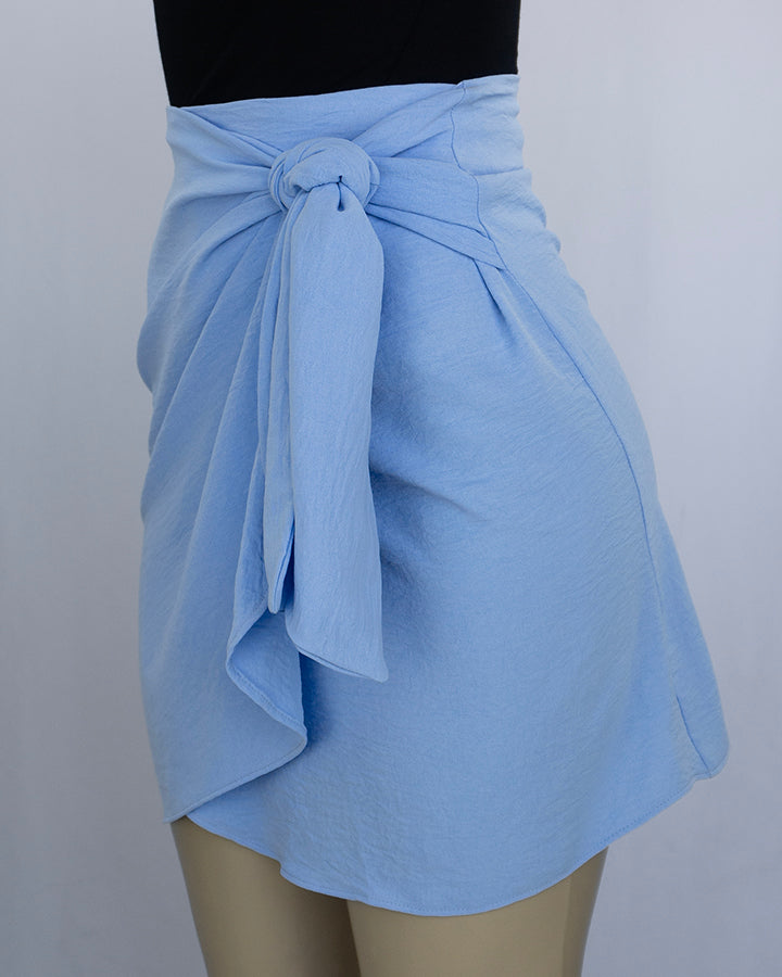 High Waist Side Tie Wrap Skirt